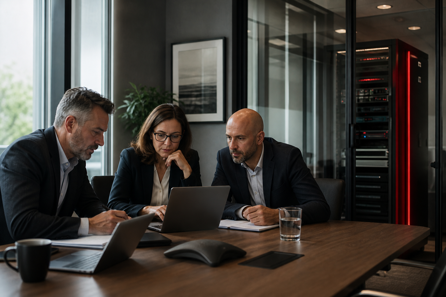 Professional office team using a locally hosted AI system